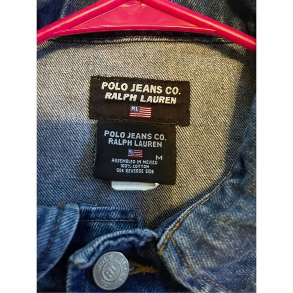 Polo Jeans Co. Ralph Lauren Womens Blue Button Front Cotton Denim Jacket Medium - Picture 13 of 16